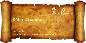 Kóhn Csongor névjegykártya