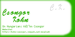csongor kohn business card